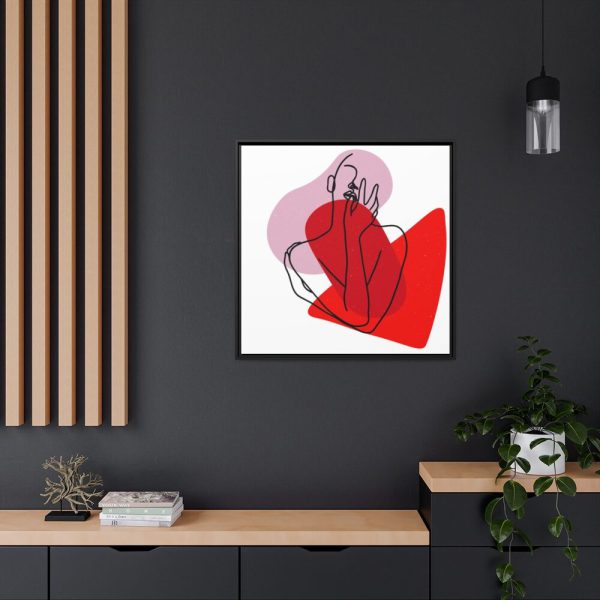 88302-374.jpg Featuring Shapes and Line Art of a Woman Framed Canvas