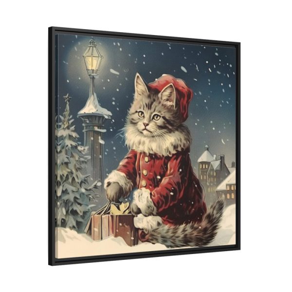 88302-385.jpg Winter Christmas Cat Framed Canvas