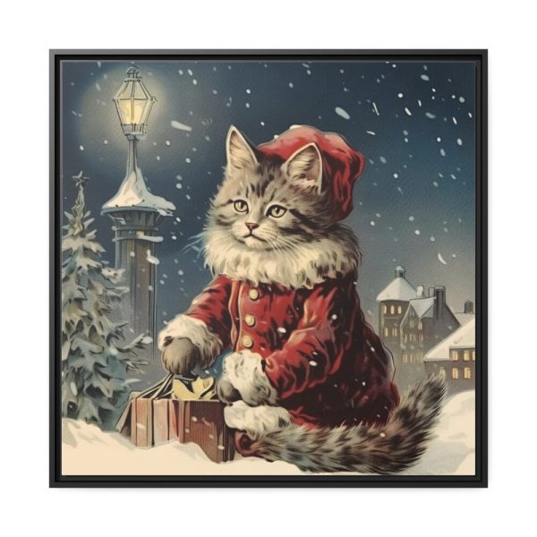 88302-386.jpg Winter Christmas Cat Framed Canvas