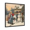 88302-415.jpg LIittle Children With Snowman Framed Canvas
