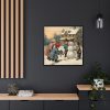 88302-419.jpg LIittle Children With Snowman Framed Canvas