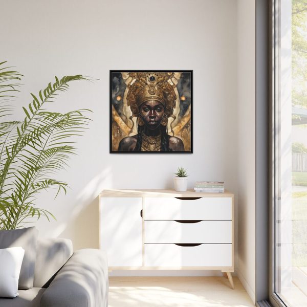 Afroamerican Woman in a Crown Framed Canvas