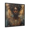 African Man Drawn In Watercolor Framed Canvas