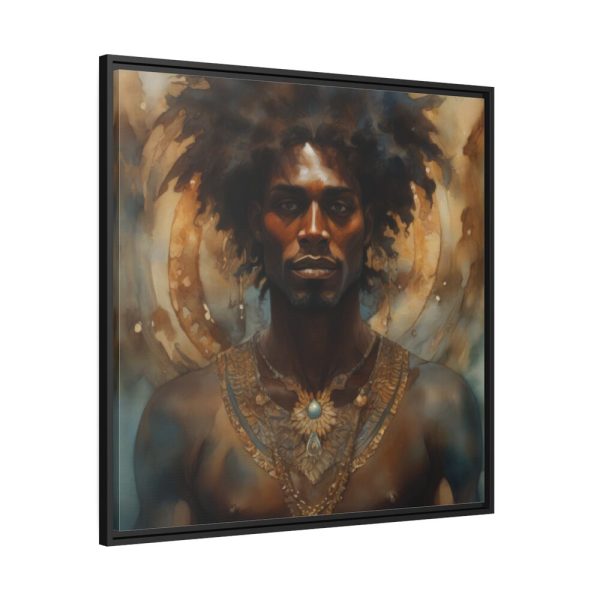 African Man Drawn In Watercolor Framed Canvas
