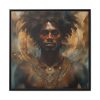 African Man Drawn In Watercolor Framed Canvas