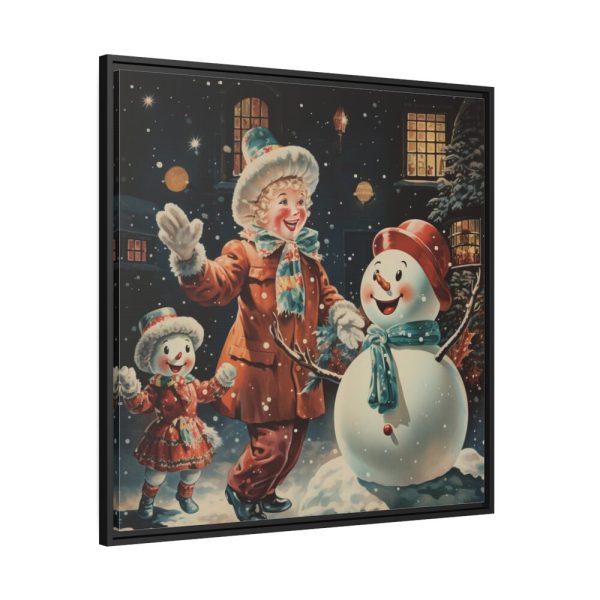 88302-430.jpg Child and Snowman Framed Canvas