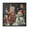 88302-431.jpg Child and Snowman Framed Canvas