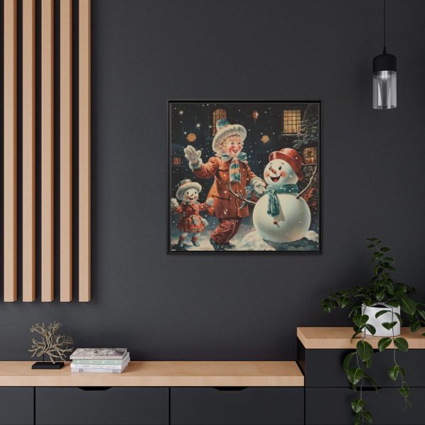 88302-434.jpg Child and Snowman Framed Canvas