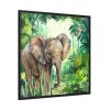 Elephant in African Jungle Framed Canvas