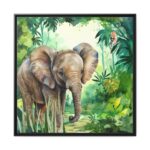 Elephant in African Jungle Framed Canvas - Image 2