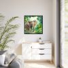 Elephant in African Jungle Framed Canvas