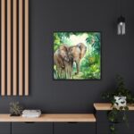 Elephant in African Jungle Framed Canvas - Image 5