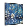 Blue Floral Seamless Pattern Framed Canvas