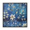 Blue Floral Seamless Pattern Framed Canvas