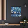 Blue Floral Seamless Pattern Framed Canvas