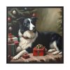 88302-46.jpg Border Collie Vintage Christmas Framed Canvas