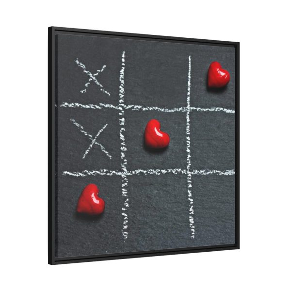 Tic Tac Toe Love Heart Framed Canvas