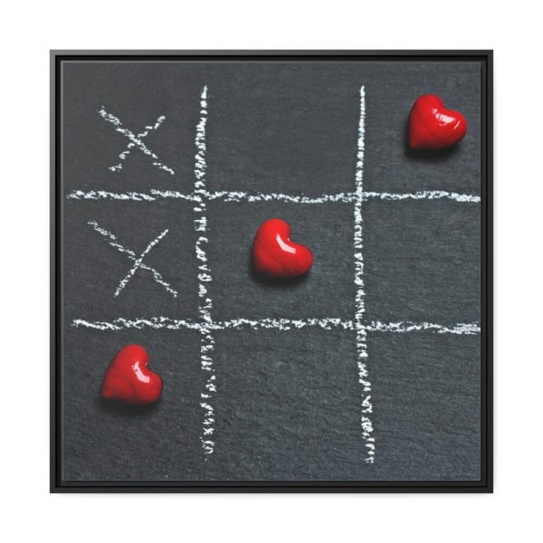 Tic Tac Toe Love Heart Framed Canvas