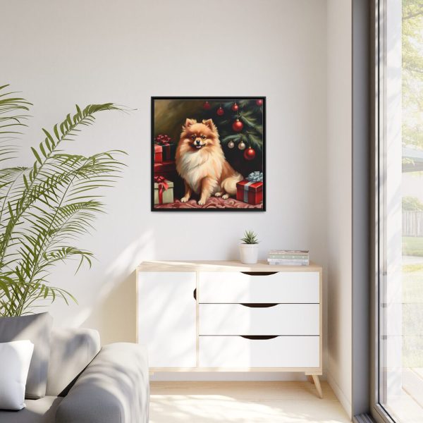 88302-53.jpg Pomeranian Vintage Christmas Framed Canvas