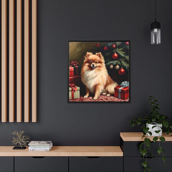 88302-54.jpg Pomeranian Vintage Christmas Framed Canvas
