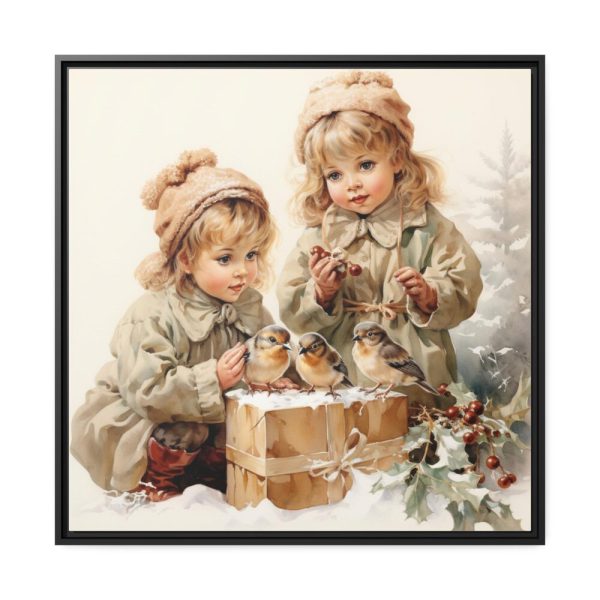 88302-56.jpg Bird And Child Christmas Art Framed Canvas