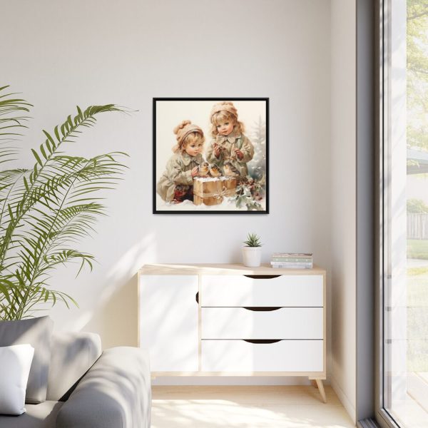 88302-58.jpg Bird And Child Christmas Art Framed Canvas