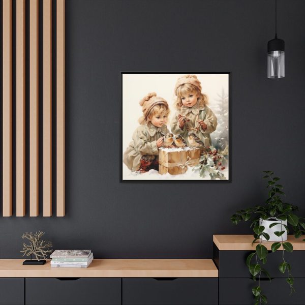 88302-59.jpg Bird And Child Christmas Art Framed Canvas