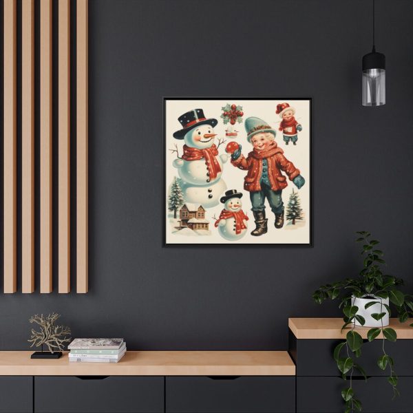 88302-69.jpg Snowman and the Boy Framed Canvas