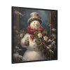 88302-75.jpg Snowman with Flowers Framed Canvas