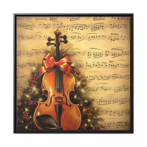 88302-86.jpg Vintage Christmas Cello Music Framed Canvas