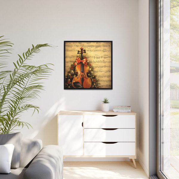 88302-88.jpg Vintage Christmas Cello Music Framed Canvas