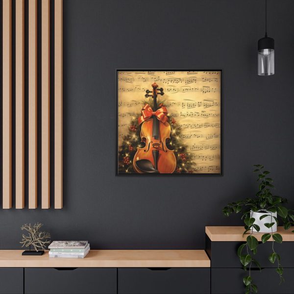 88302-89.jpg Vintage Christmas Cello Music Framed Canvas