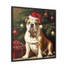 88302-90.jpg English Bulldog Vintage Christmas Framed Canvas
