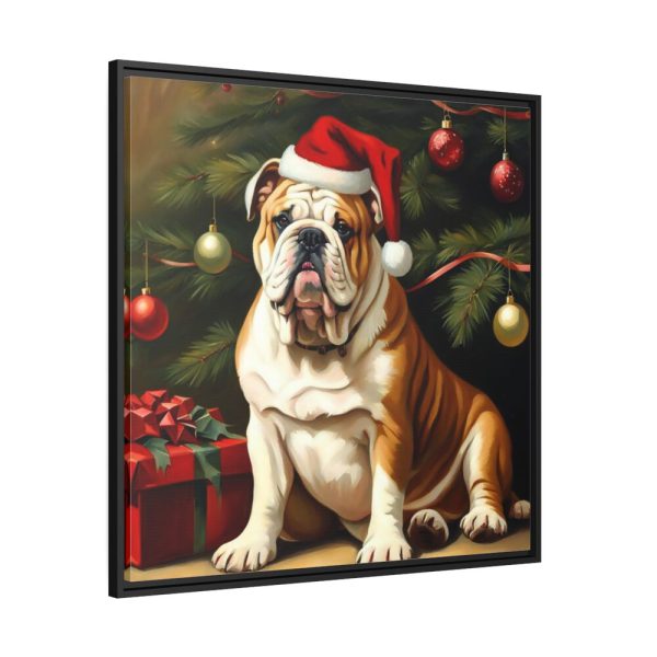 88302-90.jpg English Bulldog Vintage Christmas Framed Canvas