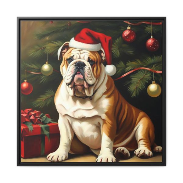 88302-91.jpg English Bulldog Vintage Christmas Framed Canvas