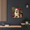 88302-94.jpg English Bulldog Vintage Christmas Framed Canvas