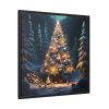 Christmas Tree House Framed Canvas
