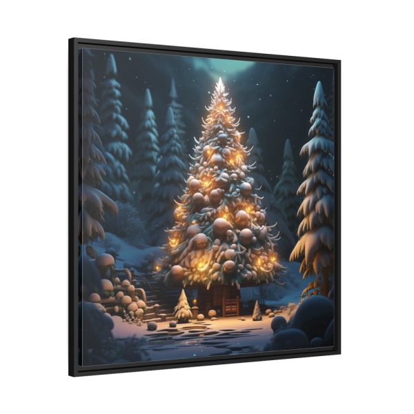 Christmas Tree House Framed Canvas