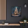 Christmas Tree House Framed Canvas