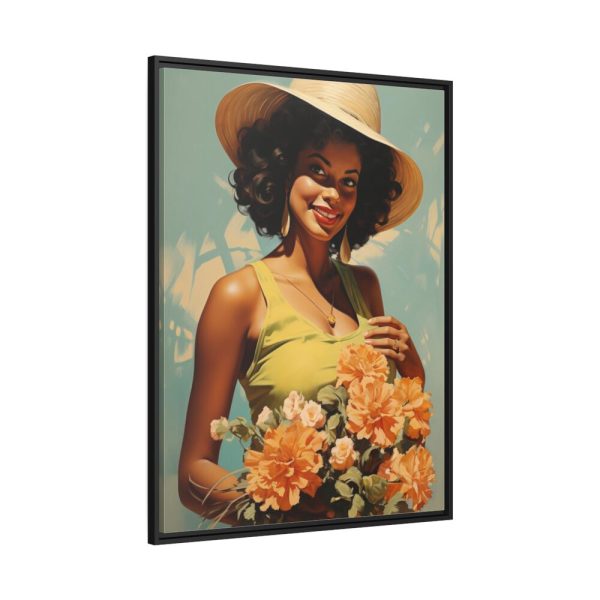 Woman With Flowers Framed Canvas