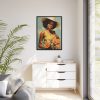 Woman With Flowers Framed Canvas