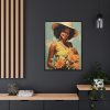 Woman With Flowers Framed Canvas