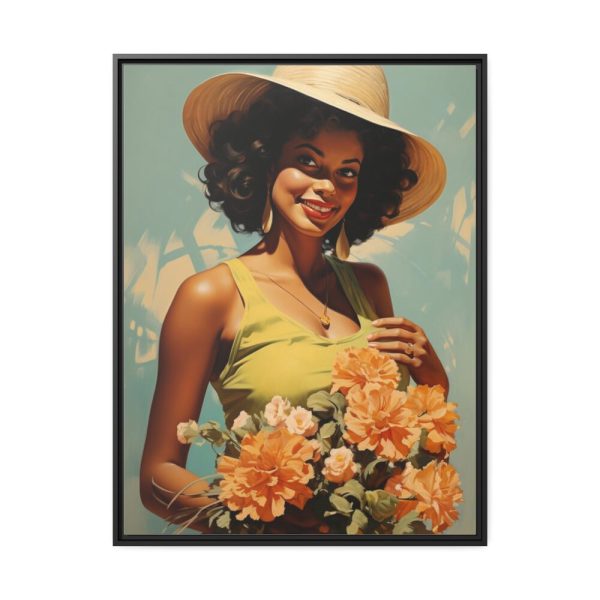 Woman With Flowers Framed Canvas