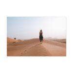 Woman Walking on Sandy Deserts Standard Canvas - Image 2