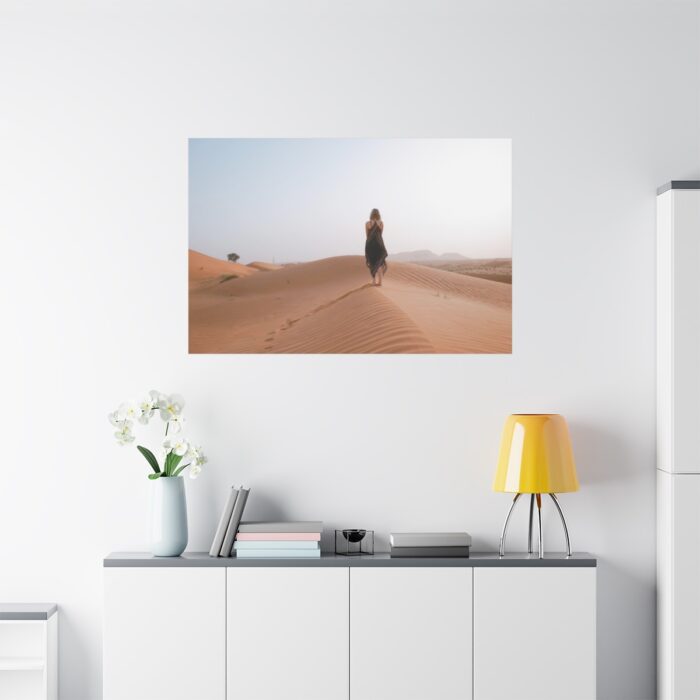 Woman Walking on Sandy Deserts Standard Canvas - Image 3