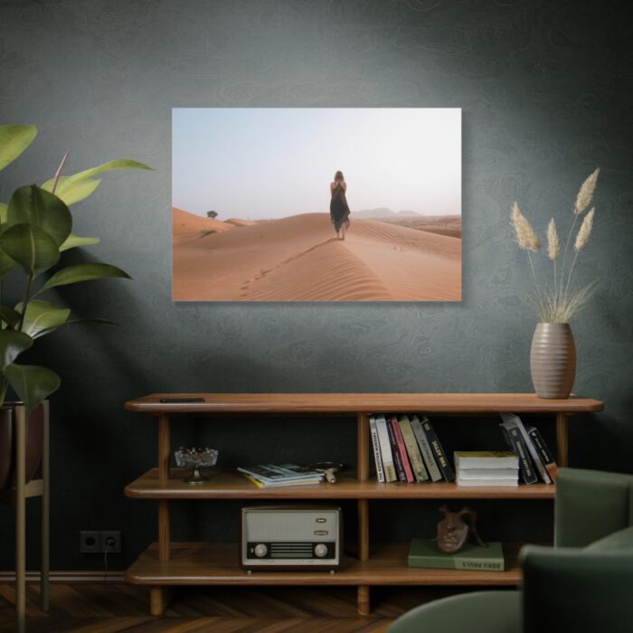Woman Walking on Sandy Deserts Standard Canvas - Image 5