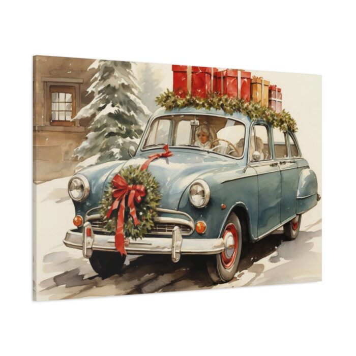 Vintage Christmas Card Standard Canvas - Image 1