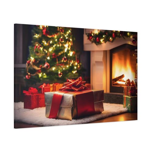 Christmas Gifts, Tree and Fireplace Standard Canvas