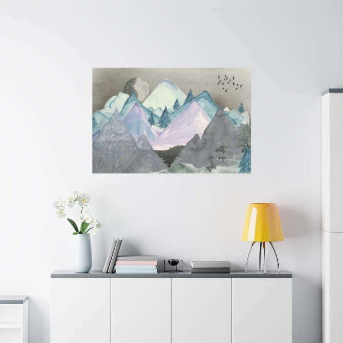 Mountain Landscape Watercolor Standard Canvas - Image 3