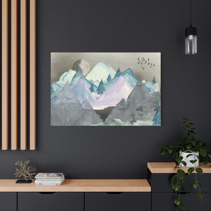 Mountain Landscape Watercolor Standard Canvas - Image 4